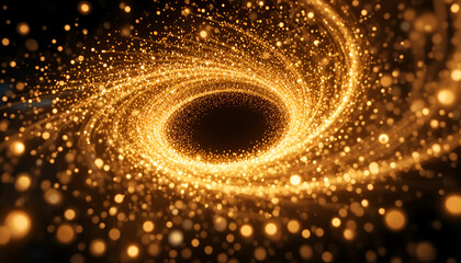 Golden Light Whirlpool Abstract Energy Core