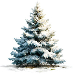 Snowy evergreen tree art