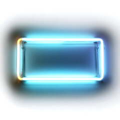 A glowing neon rectangle