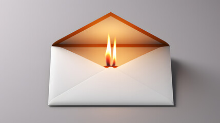 Envelope with fire inside