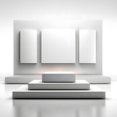 Minimalist white stage