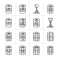 Piston icons in various stages of assembly and detail views displayed in a grid layout