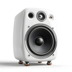 Speaker on a white floor