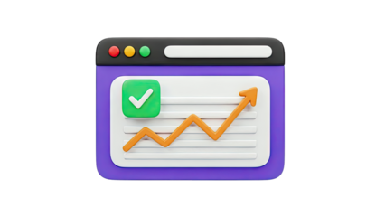 3D Graph with Checkmark and Browser Window