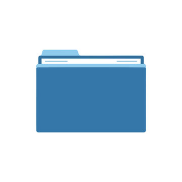 Blue file folder icon with a light blue tab, against a white background