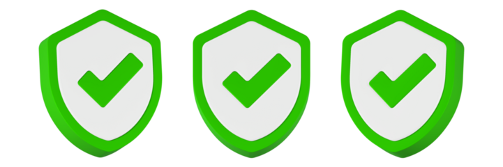 checklist shield icon 3d render green color 