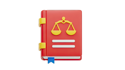 3D Icon of a Law Book with Scales of Justice