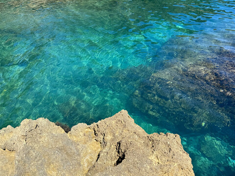 Beautiful sea and rock on Adriatic.