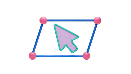 3D Cursor Pointer Inside Parallelogram Frame