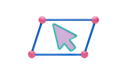 3D Cursor Pointer Inside Parallelogram Frame