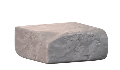 Podium stone rock pedestal display stand platform slab texture concrete geometric 3d render isolated background