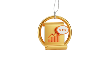 3D Financial Growth and Communication Icon
