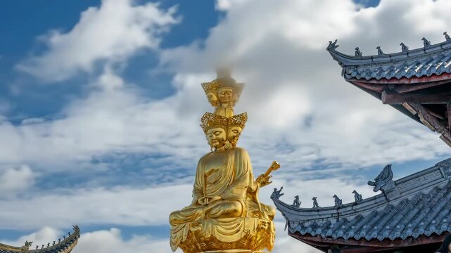Time-lapse photography of the sea of ​​clouds at the summit of Mount Emei, China