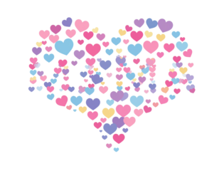 Colorful hearts shape isolated on transparent background isolated on transparent background