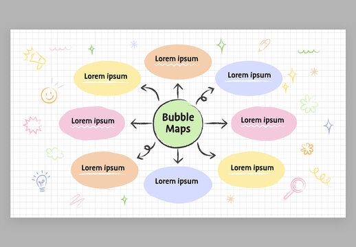 Bubble Map & Mind Map Infographic with Cute Education Style for School Teachers