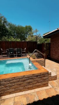A Jacuzzi in the backyard of a luxury lodge in Africa