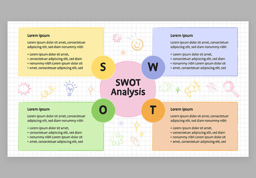 SWOT Analysis Infographic with Cute Education Style for School Teachers