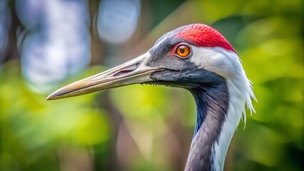 crane bird beak close up minimal detail