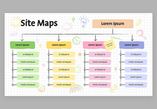 Site Map Infographic with Cute Education Style for School Teachers