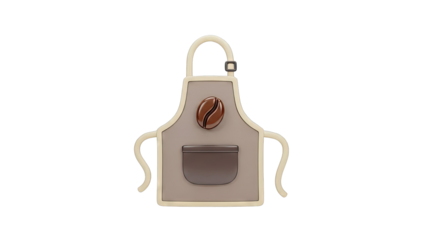 3D Render of a Coffee Bean Apron Icon