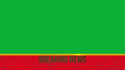 Breaking News Lower Third Template with Green Screen Background and Bold Red Headline Bar, Live TV Broadcast News Banner Design for Chroma Key, Television, Streaming, and Motion Graphics
