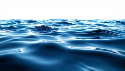 Smooth, Glistening Blue Water Waves Creating an Abstract Texture