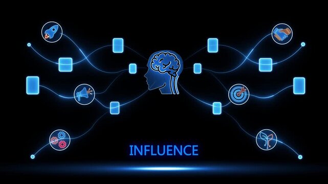Digital Influence Concept with Brain Network and Abstract on Dark Background abstract dark background