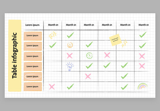 Tables Infographic with Cute Education Style for School Teachers