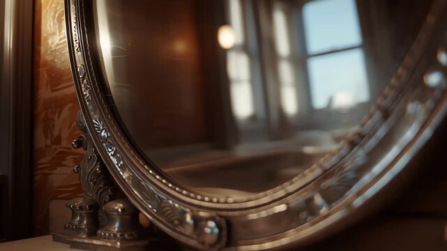 Ghost Ship mystery reflection in vintage antique mirror frame