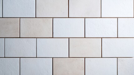 Obraz premium Creating a serene ceramic tile wall texture in soft white tones home interior digital design modern space aesthetic appeal