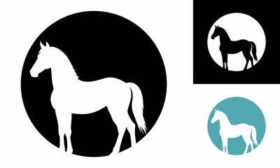 horse logo set equestrian symbol collection.