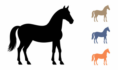 Horse Silhouette Profile Standing.