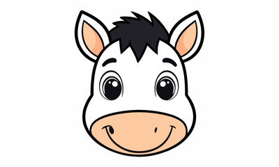 Obraz premium cartoon cow face smiling animal character.