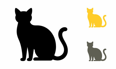 black cat silhouettes with colorful variants.
