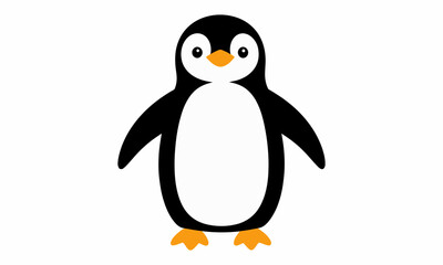 Obraz premium cartoon penguin black and white bird cute animal.