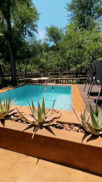 A Jacuzzi in the backyard of a luxury lodge in Africa