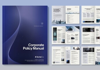 Corporate Brochure, Policy Manual, Company Handbook, White Paper Report & Newsletter Template