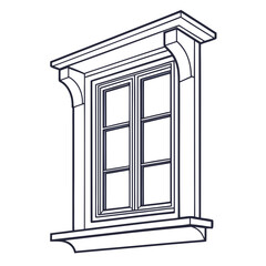 Classic window with ornate trim © Mamun