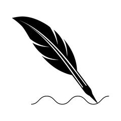 Quill Fea.ther Pen Vector Icon Minimal Style