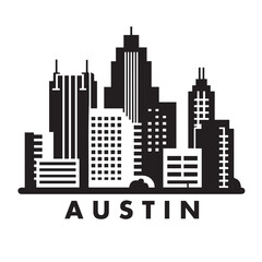 Fototapeta premium Austin City Skyline Icon Vector