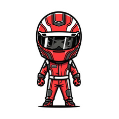 Red Racing Driver Suit and Helmet.