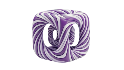 Abstract purple twisted shape on white background