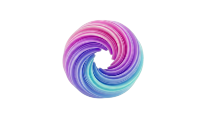 Abstract Swirling Torus with Gradient Colors