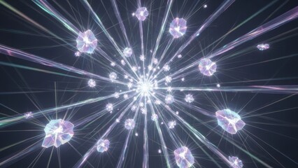 Spectacular Luminescent Particle Burst with Radiant Light Trails and Precise Detailing in a