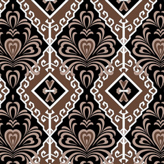 Elegant Art Deco Seamless Pattern in brown and Black