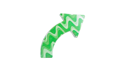 Green arrow with wavy pattern
