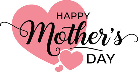 Happy mother's day greeting card isolated on transparent background