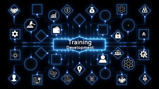 Business, Technology, Internet and network concept. Coaching mentoring education business training development E-learning concept. glowing animation.4k animasted on transparent background. - Powered by Adobe