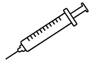 	
medical syringe outline, syringe isolated Black silhouette of a medical syringe Vector,	
