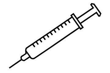 	
medical syringe outline, syringe isolated Black silhouette of a medical syringe Vector,	
